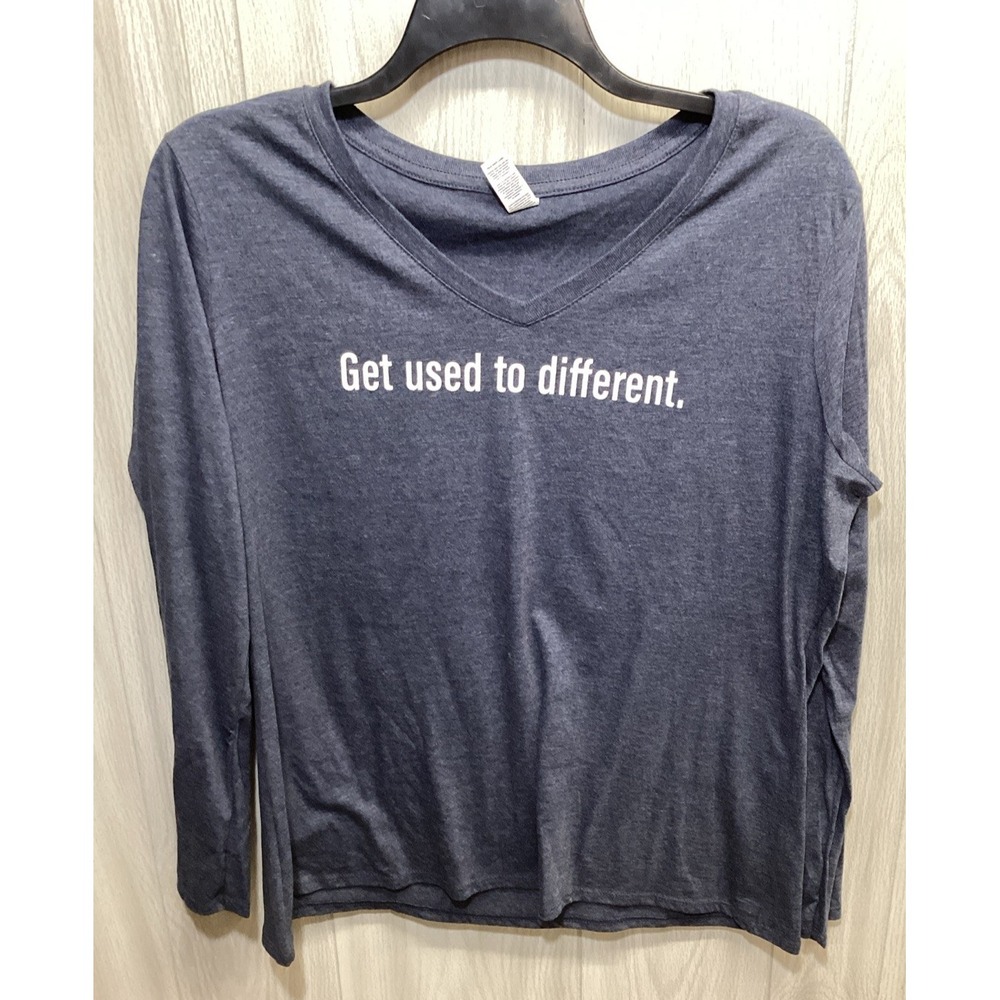 DISTRICT Women's (Size XXL) Long Sleeve‎ V-Neck Shirt Get Used to Different